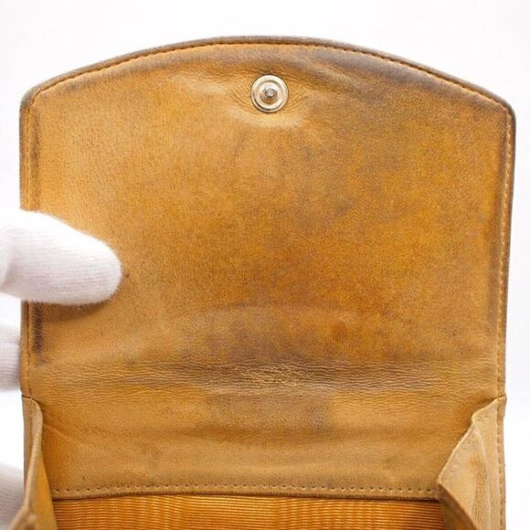 CHANEL CC LOGO CAVIAR SKIN BIFOLD WALLET BEIGE LEATHER COIN PURSE - Picture 9 of 12